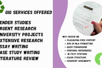 write case studies and research projects on gender studies and social inclusion