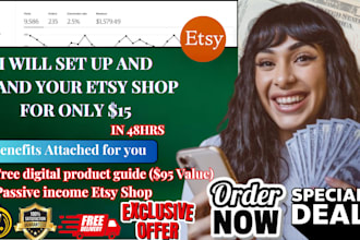 set up, brand your etsy digital products shop for passive income
