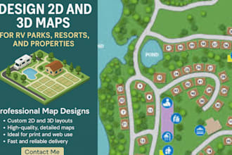 create 2d and 3d maps for rv parks, resorts, campsites, properties