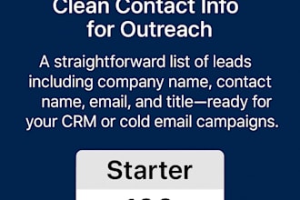 deliver a clean and verified ready to use business lead list