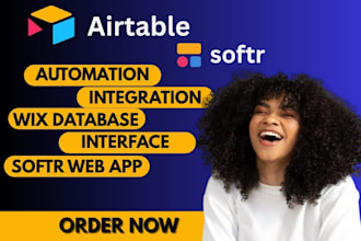 airtable database design wix studio automation makecom softr integration wix api