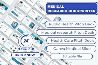design research medical pitch deck, public health, healthcare powerpoint pitch