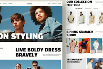 design unique shopify clothing website, shopify fashion store, skin care website