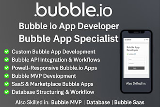 develop bubble io app, bubble mvp saas, bubble marketplace, bubble app developer