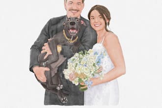 draw a digital watercolor portrait