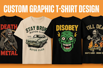 design custom graphic t shirts, vintage streetwear, and clothing brand graphics