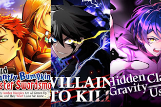 anime webtoon web novel shonen webtoon cover book cover design cover art