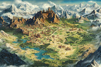 create a fantasy atlas map, vector world map