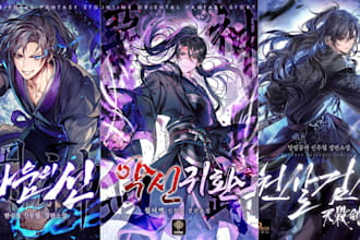draw webtoon cover book cover web novel anime manga fantasy cover art web comic