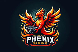 design phoenix mascot gaming logo just in 12 hours with satisfaction guarantee