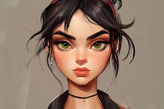create simple stylized concept art of your rpg character