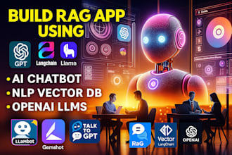 build rag app using gpt langchain, llama, ai chatbot, nlp vector db, openai llms
