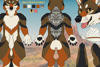draw custom furry art, fursona, anthro, kemono, character or reference