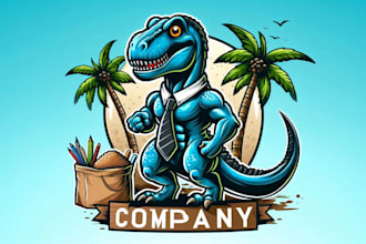 design original dinosaur mascot logo with my creative thinking