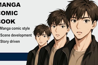 draw korean webtoon character comic panel episode manhwa style line artist tapas