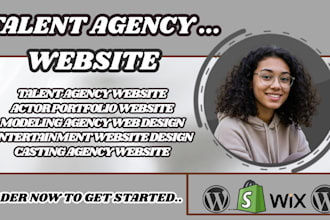 talent agency website actor portfolio website modeling agency web design
