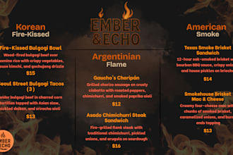 design a captivating and brand focused menu that will stun your customers