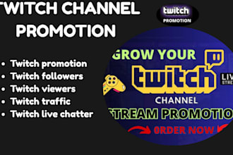 promote your twitch channel to grow real and active viewer