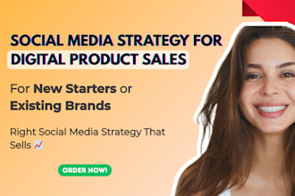 create social media strategy to help you sell digital product for passive income