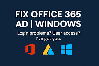 fix office 365, active directory, and windows login or user issues