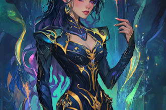 create concept drawings and realistic fantasy characters