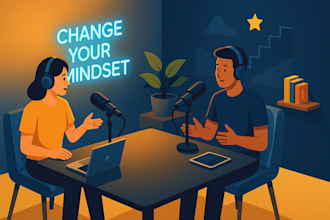 design unique podcast illustrations for your brand or channel ai