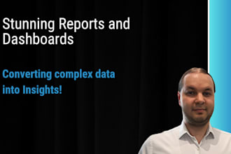 create graphs,  dashboards, reports with power bi, looker