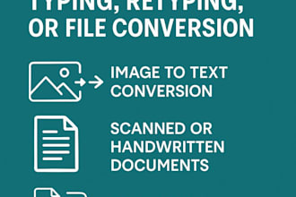convert PDF to word or excel, do accurate typing or data entry
