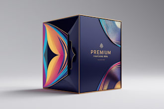 design product packaging, box packaging, and label