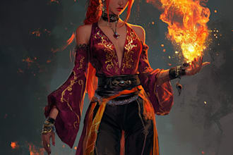make artwork for fictional fantasy characters