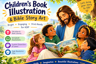illustrate christian children books and bible stories