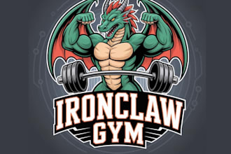 design high quality gym dragon mascot logo with unlimited revision