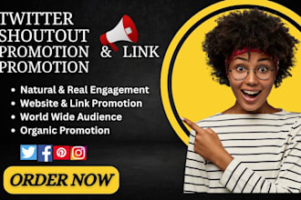 shoutout, promote website link to 200m USA, UK twitter, ig, fb, tiktok audience