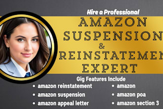 reinstate amazon seller account, fix section 3 suspension and write poa appeal