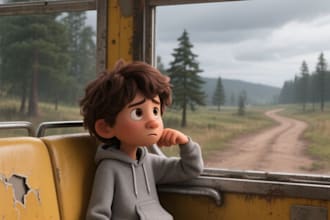 create ai generated horror story with illustrations for kids