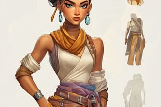 drawing concept art stylized art for dnd, oc, game, etc