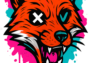 create neo urban street art animal illustrations with neon graffiti style ai