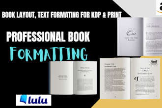 professionally format your book for amazon KDP and ingramspark