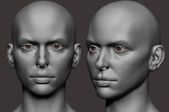 custom 3d head bust model realistic zbrush face sculpt for 3d printing stl file