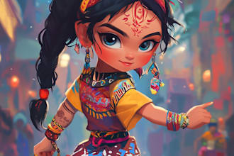 create stylized character art with vibrant colors