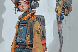create stylized 2d characters and concept art for you