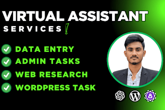 be a virtual assistant for data entry, web research, wordpress, and chatgpt task