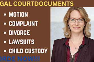 write legal agreements, contracts, lawsuits, privacy policy, complaints, motions