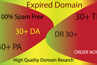 do expired domain research with high authority and low spam