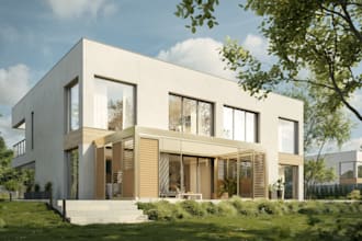 remodel 3d house exterior, garden landscape,pergola, patio,sunroom,lounge render