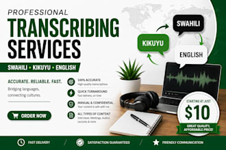 transcribe swahili, kikuyu and english