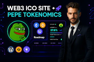 build web3ico website with pepe tokenomics roadmap and crypto presale page