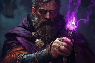 draw dnd character design and illustration