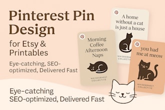 design eyecatching pinterest pins for etsy KDP or printable products