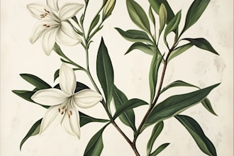 paint botanical watercolor illustration of flowers, fruits